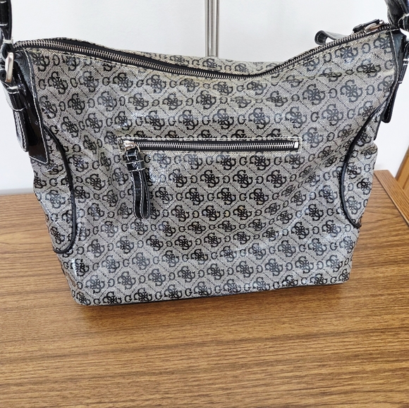 Guess Monogram Black and Gray Shoulder Bag - Picture 2 of 10